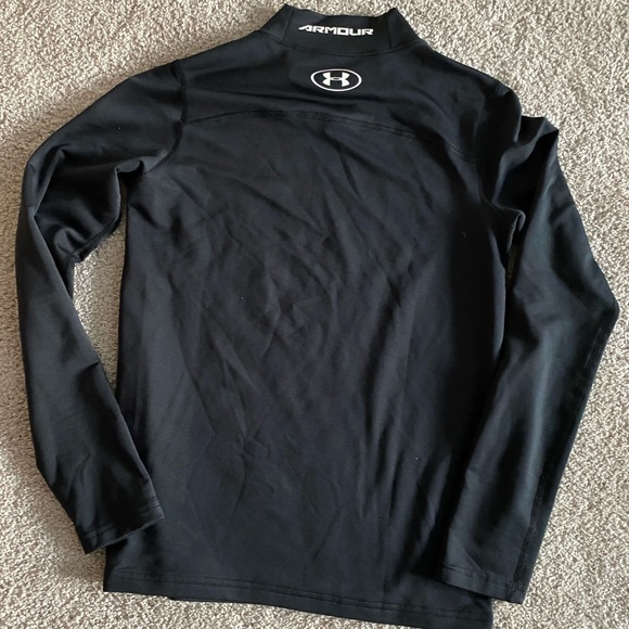 EUC UA Under Armour Coldgear fitted mock turtleneck, black, size YXL - Picture 4 of 4